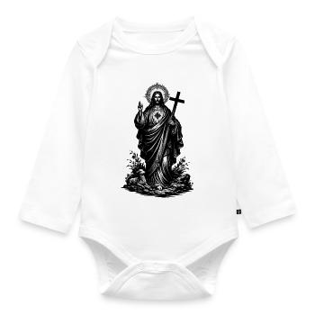 Jesus Christ - Organic Longsleeve Baby Bodysuit - white - Front
