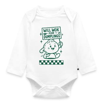 Wok für Dumplings | Teigtaschen Humor - Baby Bio-Langarm-Body - Weiß - Vorne