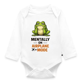 Meme de la grenouille en mode avion - Body Bébé bio manches longues - blanc - Devant