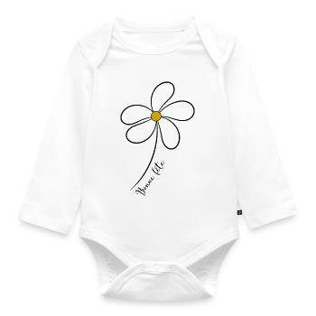 HERZLICHEN GLÜCKWUNSCH ZUM GEBURTSTAG. MUTTERTAG. VATERTAG. PARTEI - Baby Bio-Langarm-Body - Weiß - Vorne