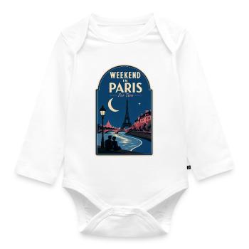 Weekend in Paris For Two Romantic Paris Getaway - Organic Longsleeve Baby Bodysuit - white - Front
