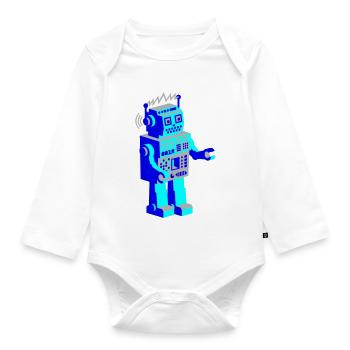 robotnik dance - old school robots - Baby Bio-Langarm-Body - Weiß - Vorne