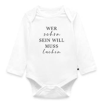 Lachen - Baby Bio-Langarm-Body - Weiß - Vorne