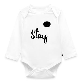 Stay Positive - Organic Longsleeve Baby Bodysuit - white - Front