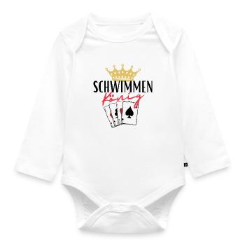 Roi de la natation - Body Bébé bio manches longues - blanc - Devant