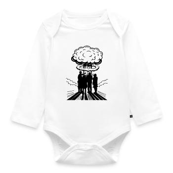 Color changeable | Atomic Bomb Selfie Nuclear Explosion - Organic Longsleeve Baby Bodysuit - white - Front