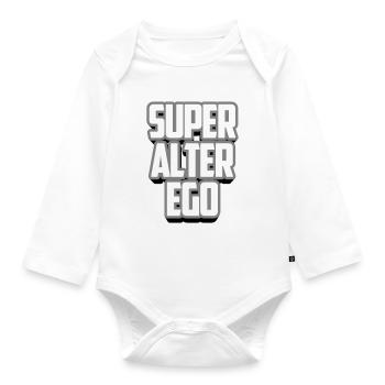 Super alter ego | Colors can be changed - Organic Longsleeve Baby Bodysuit - white - Front