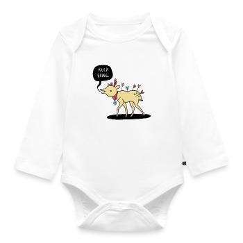 Kep Going Deer - Keep going - motivation - Organic Longsleeve Baby Bodysuit - white - Front