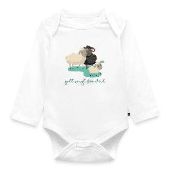 Gott sorgt für dich - Baby Bio-Langarm-Body - Weiß - Vorne