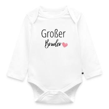 Großer Bruder - Baby Bio-Langarm-Body - Weiß - Vorne
