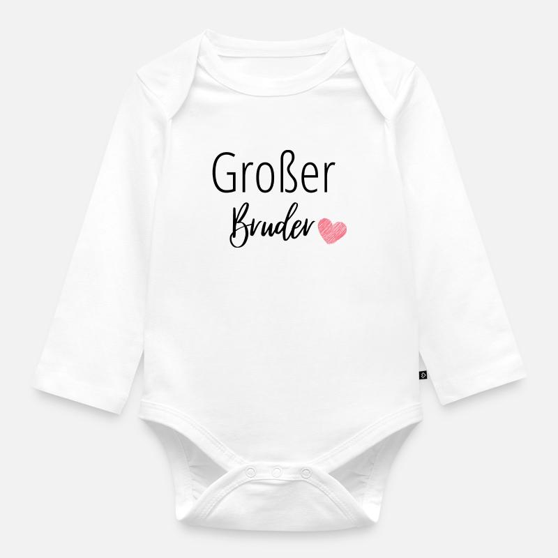 Großer Bruder - Baby Bio-Langarm-Body - Weiß