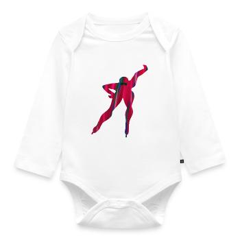 Patinage artistique,Patinage de vitesse,Patinage sur glace,Patinage de vitesse - Body Bébé bio manches longues - blanc - Devant