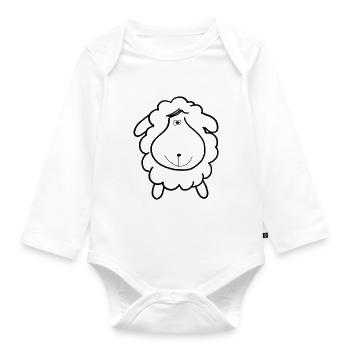 Schaf Geschenkidee - Baby Bio-Langarm-Body - Weiß - Vorne