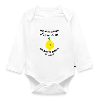 Zitrone Zitrus Sommer Früchte witzige Geschenkidee - Baby Bio-Langarm-Body - Weiß - Vorne
