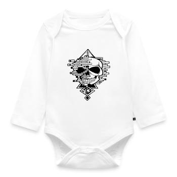 graphic crane - Organic Longsleeve Baby Bodysuit - white - Front