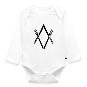 Masonic cutlery / cutlery - Organic Longsleeve Baby Bodysuit - white - Front