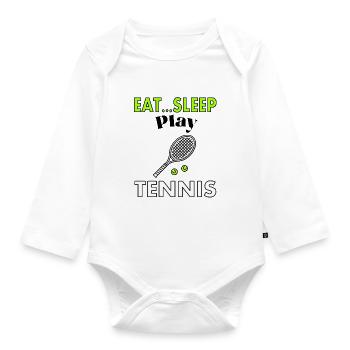 Tennis spielen Tennisspieler Tennisspiel Geschenk - Baby Bio-Langarm-Body - Weiß - Vorne