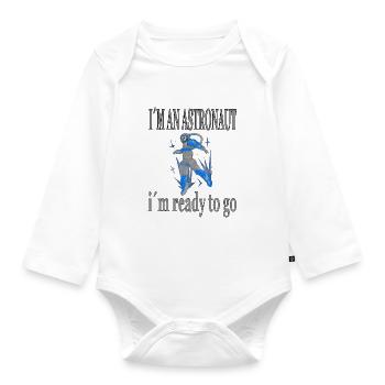 Space Spaceship Astronaut Cosmonaut Gift - Organic Longsleeve Baby Bodysuit - white - Front