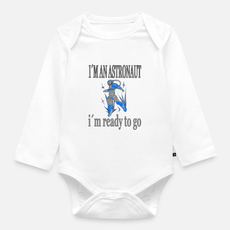Raumfahrt Raumschiff Astronaut Kosmonaut Geschenk - Baby Bio-Langarm-Body - Weiß