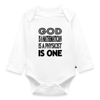 God is a Believing in God Believer Gift - Organic Longsleeve Baby Bodysuit - white - Front