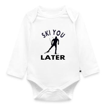 Skiing Ski Resort Ski Jumping Ski Goggles Gift - Organic Longsleeve Baby Bodysuit - white - Front