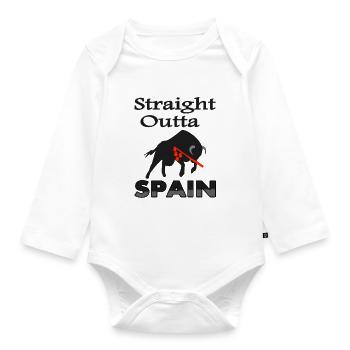 Bullfighting in Spain Kampfarenan Gift Idea - Organic Longsleeve Baby Bodysuit - white - Front
