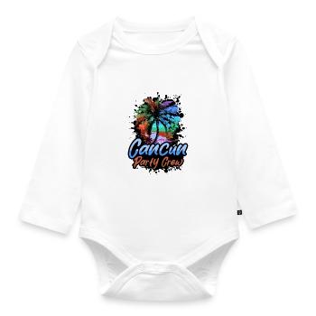 Cancun Party Crew Vacation - Organic Longsleeve Baby Bodysuit - white - Front