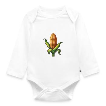 Joueur de pixels de maïs - Body Bébé bio manches longues - blanc - Devant