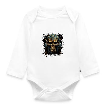 Pharaoh Skull - Organic Longsleeve Baby Bodysuit - white - Front