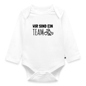 Wir sind ein Team, Hund,Hundeliebe, Hundeliebhaber - Baby Bio-Langarm-Body - Weiß - Vorne