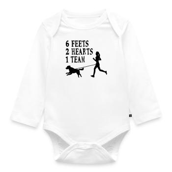 Canicross Hovawart chien de jogging chien disant sport - Body Bébé bio manches longues - blanc - Devant