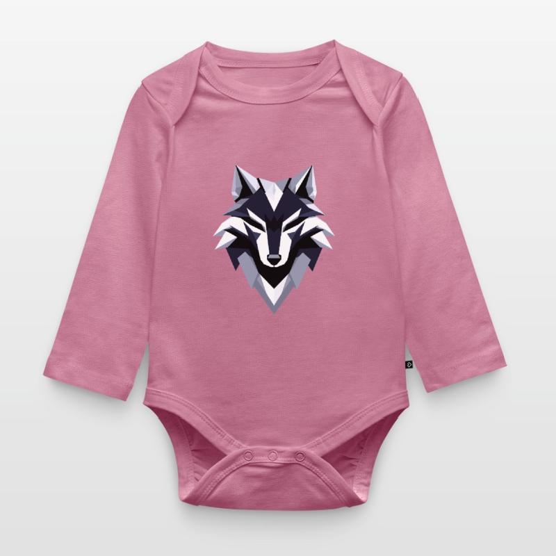 Conception du logo Wolf Low Poly Body Bébé bio manches longues