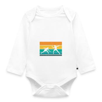 Funny Fencing Athlete Coach Combat Sports Sword - Baby Bio-Langarm-Body - Weiß - Vorne