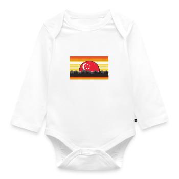 J’en ai marre de me réveiller et de ne pas être à Singapour - Body Bébé bio manches longues - blanc - Devant