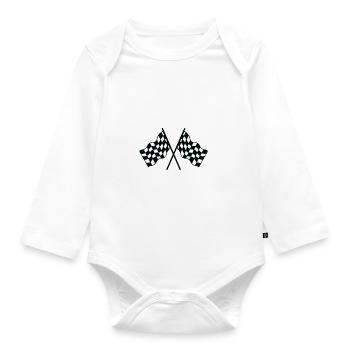Live Life Like It's The Last Lap Car Race Driver - Organic Longsleeve Baby Bodysuit - white - Front