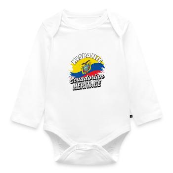 Hispanisches Ecuadorianisches Erbe Ecuador - Baby Bio-Langarm-Body - Weiß - Vorne
