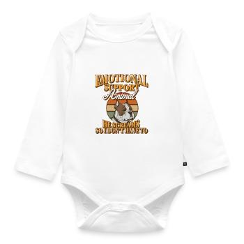 Emotional Support Animal He Screams So I Don't - Organic Longsleeve Baby Bodysuit - white - Front