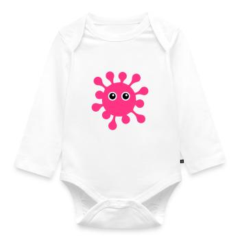 ★ Design colors changeable ★ Virus with googly eyes - Organic Longsleeve Baby Bodysuit - white - Front