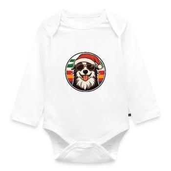 Samoyed Dog Christmas Cool - Organic Longsleeve Baby Bodysuit - white - Front