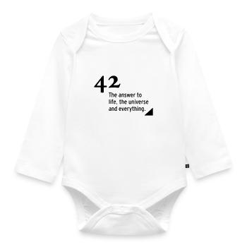 42 - the answer - Baby Bio-Langarm-Body - Weiß - Vorne
