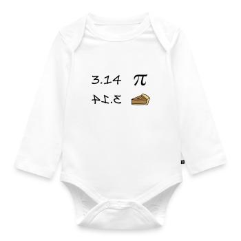 Pi - Pie - Baby Bio-Langarm-Body - Weiß - Vorne