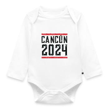 Cancun 2024 - Baby Bio-Langarm-Body - Weiß - Vorne