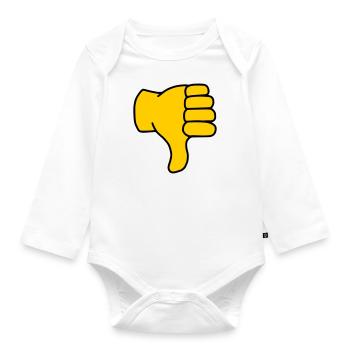 Emoji Daumen runter Skizze Farbe - Baby Bio-Langarm-Body - Weiß - Vorne