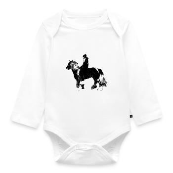 Cheval cheval cheval équitation - Body Bébé bio manches longues - blanc - Devant