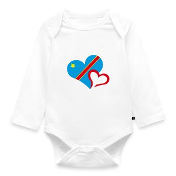 Congo, J'aime le Congo - Body Bébé bio manches longues - blanc - Devant