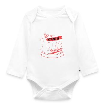 My Kind of Love Involves Sunrises - Organic Longsleeve Baby Bodysuit - white - Front