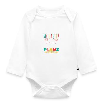 Mes projets de Pâques sont tout au sujet des comas de bonbons - Body Bébé bio manches longues - blanc - Devant