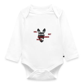 Esel Motiv - Baby Bio-Langarm-Body - Weiß - Vorne