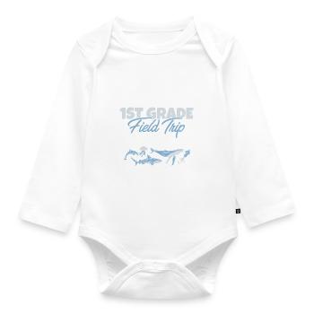1. Klasse Exkursionstrupp Abenteuer Meereslebewesen - Baby Bio-Langarm-Body - Weiß - Vorne