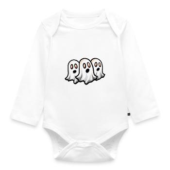 Ghosts Halloween Ghost - Organic Longsleeve Baby Bodysuit - white - Front